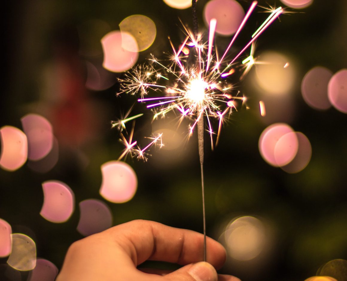 hand holding sparkler