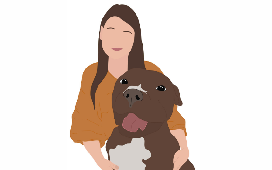 Illustration of Jersey Pets Rescue with Pitbull Dog
