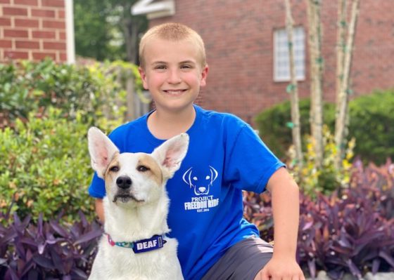 boy with dog