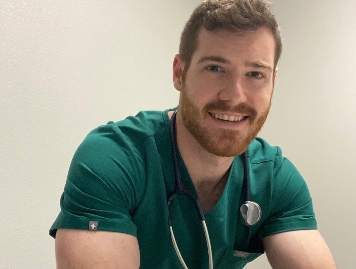 dr. hunter finn in scrubs